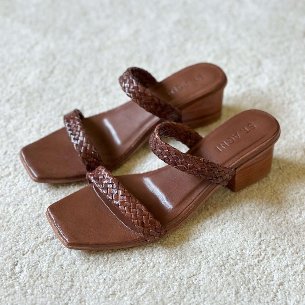 St. Agni Camille braided woven leather sandals